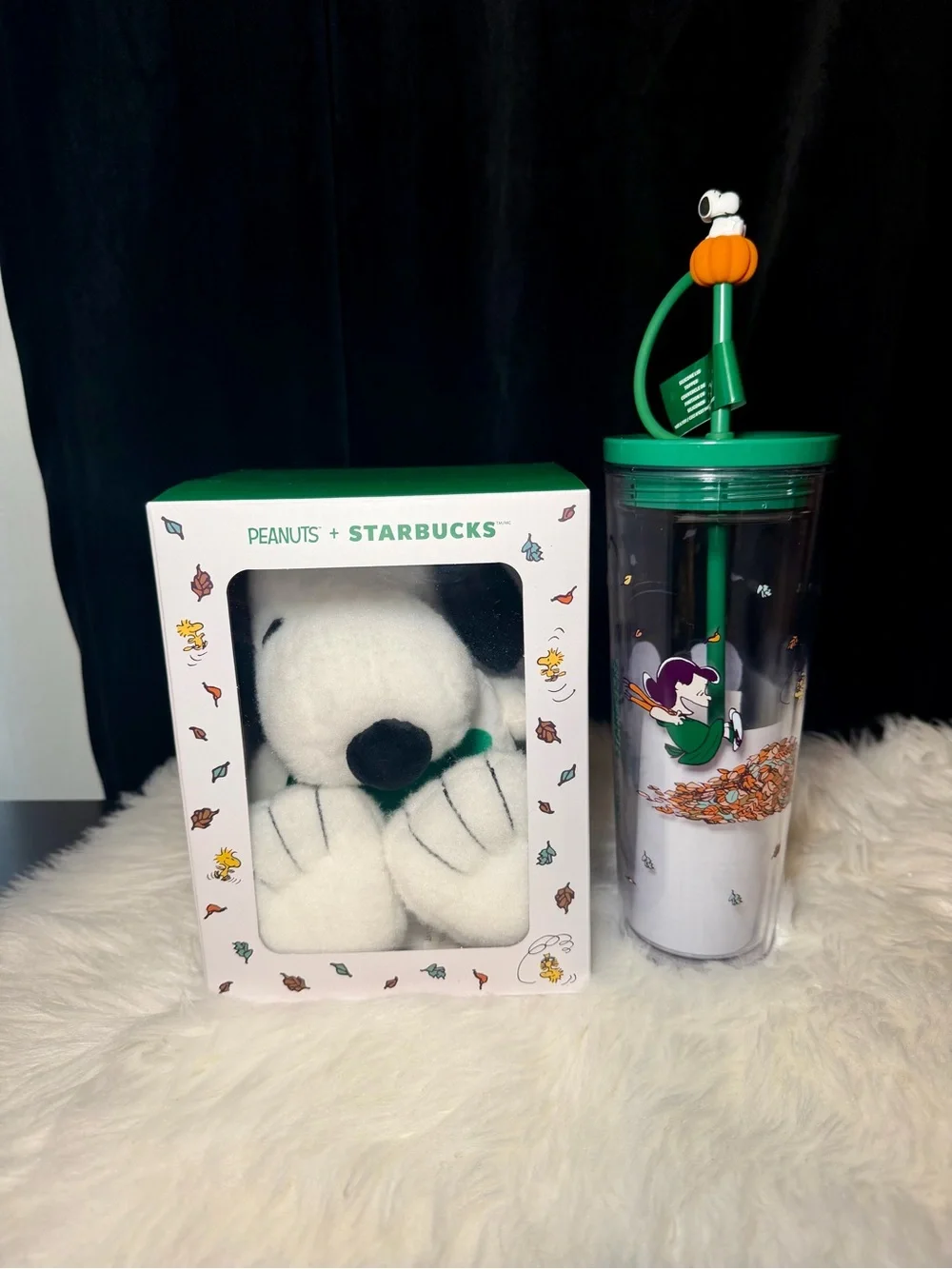 Starbucks Peanuts Snoopy Plush & Fall Tumbler Set